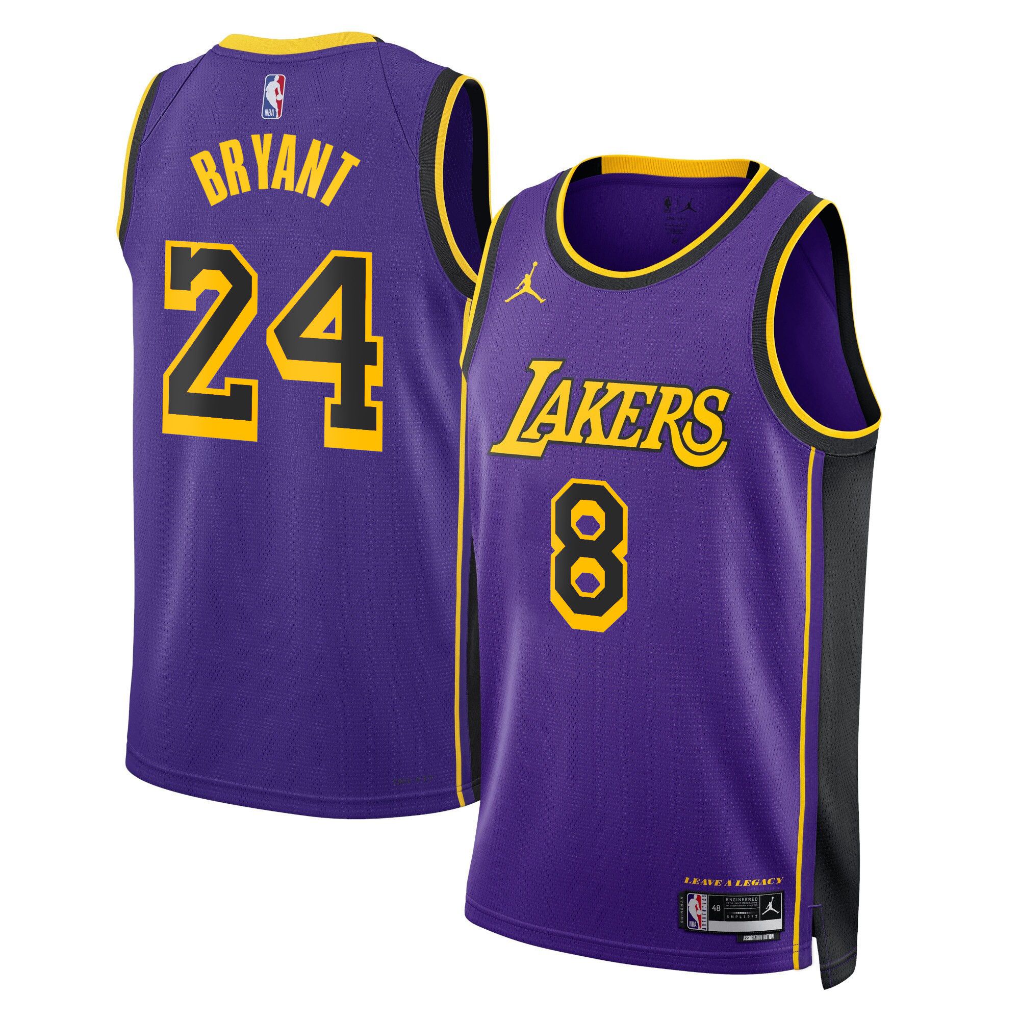 Men Los Angeles Lakers #24 Bryant Purple 2025 Jordan Edition Swingman NBA Jersey